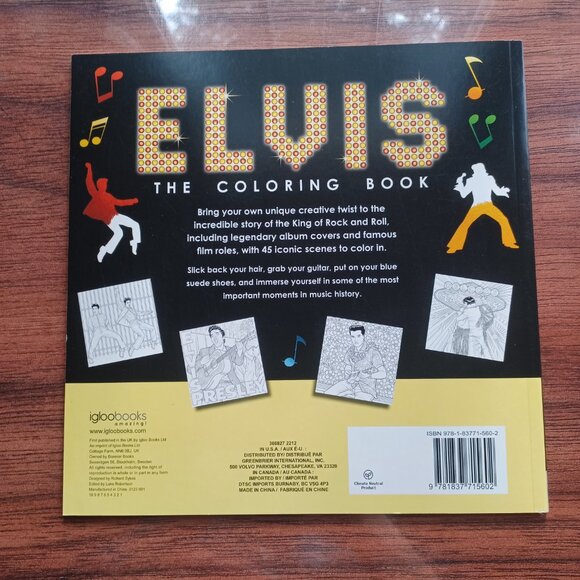 New Elvis Presley Coloring Book - King of Rock Roll Igloo Books - Picture 3 of 4